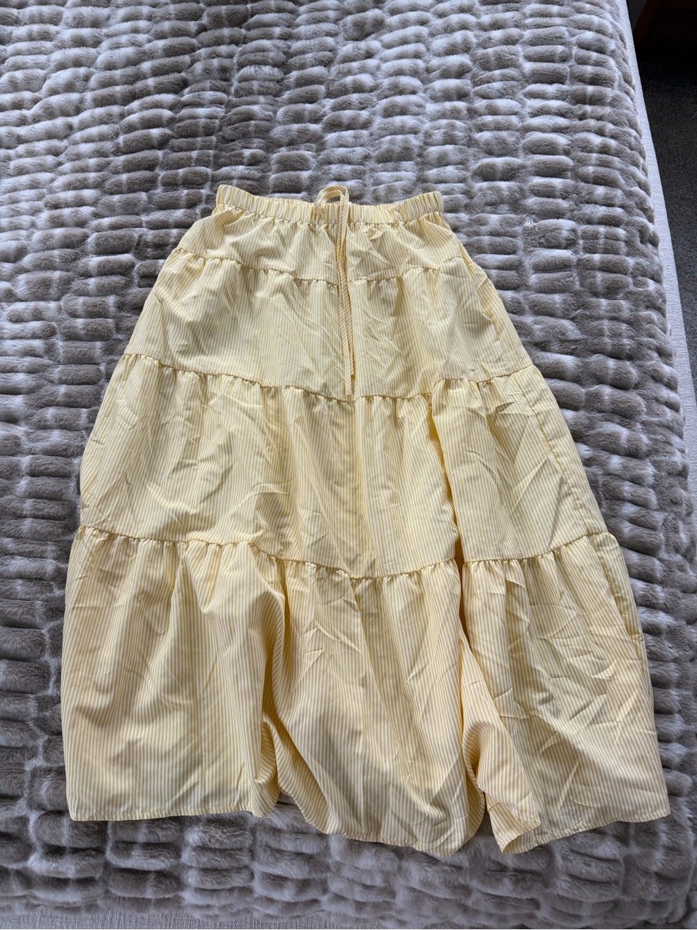 SHEIN Pale Yellow Tiered Maxi Skirt